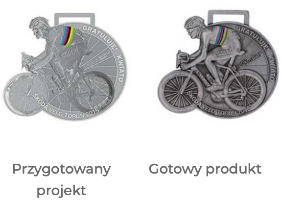 Różnica między projektem a gotowym medalem